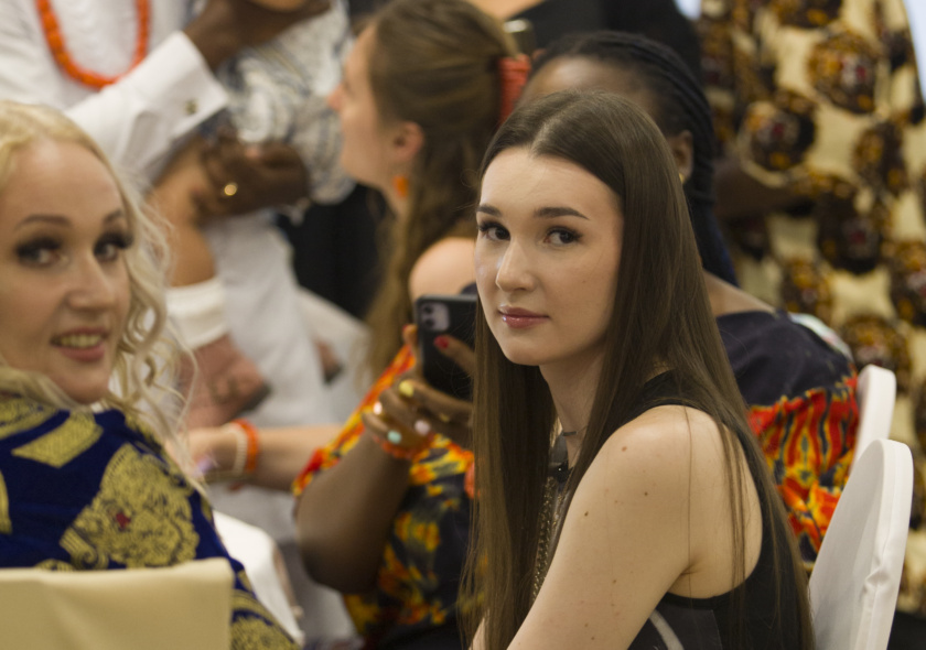 Russian wives celebrating Igbo culture with their husbands during community gathering in Moscow